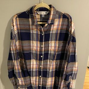Old Navy Plaid Flannel button down shirt Size XL